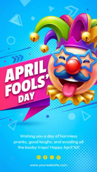 Blue Joyful April Fools' Day Instagram Reel Video template