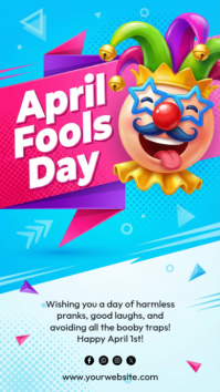 Blue Joyful April Fools' Day Instagram Story template