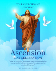 Blue Joyful Ascension Day Celebration Instagram Portrait template
