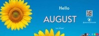 Blue Joyful August Facebook Cover Photo template
