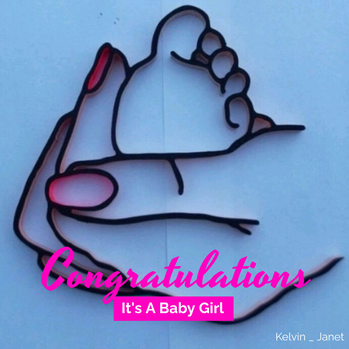 Blue Joyful Baby Congratulations  Instagram P template