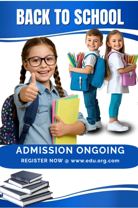 Blue Joyful Back To School Flyer Poster Templat | PosterMyWall