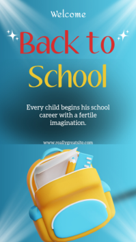Blue Joyful Back to School Instagram Story template