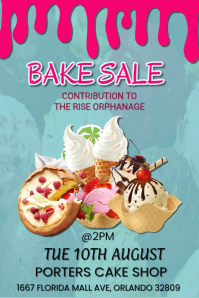 Blue Joyful Bake Sale Banner 4' × 6' template