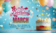 Blue Joyful Birthday Card Tag Merker template