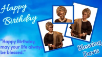 Blue Birthday Celebration Pantalla Digital Template