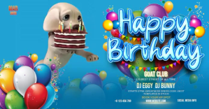 Blue Joyful Birthday Celebration Facebook Shared Image Video template