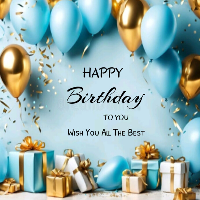 Blue Joyful Birthday Celebration Instagram Post Template | PosterMyWall