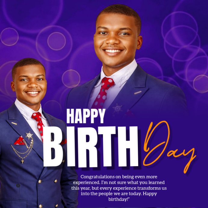 Blue Joyful Birthday Celebration Instagram Post Templat | PosterMyWall