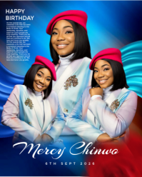 Blue Joyful Birthday Celebration Instagram Portrait template