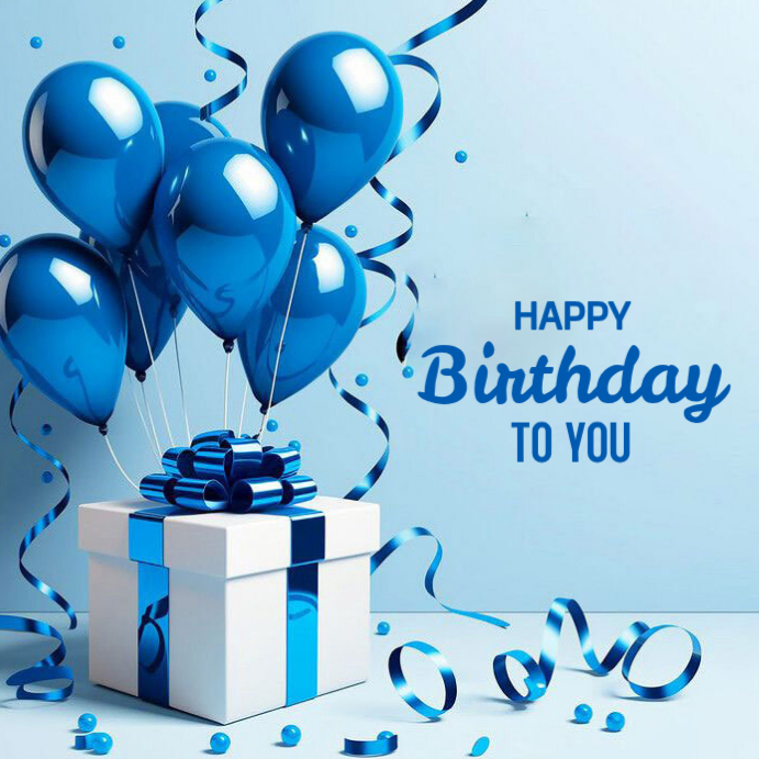 Blue Joyful Birthday Celebration Instagram Post Template | PosterMyWall