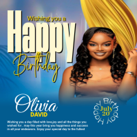 Blue Joyful Birthday Celebration Instagram Post template