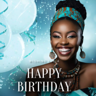 Blue Joyful Birthday Celebration Instagram Post template