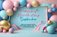 Niebieski Birthday Celebration Etichetta Template