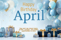 Blue Joyful Birthday Celebration Label template