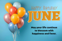 Blue Joyful Birthday Celebration Label template