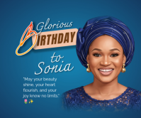 Blue Joyful Birthday Celebration Large Rectangle template