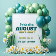 Bleu Birthday Celebration Logo Template
