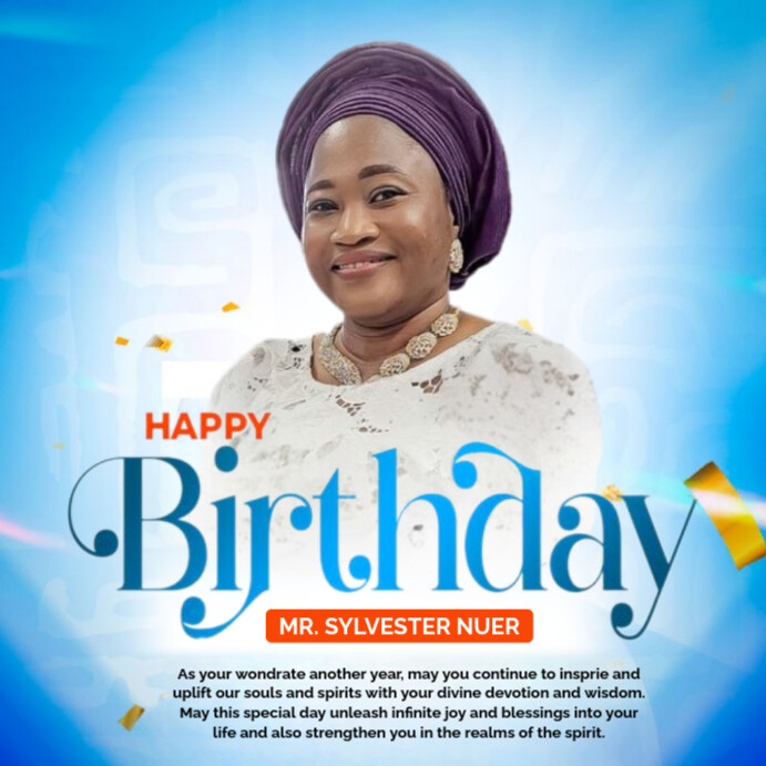 Blue Joyful Birthday Flyer Template Instagram Post | PosterMyWall