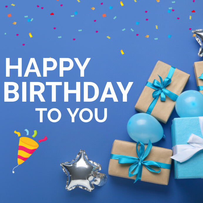 Plantilla de Blue Joyful Birthday Instagram Post | PosterMyWall