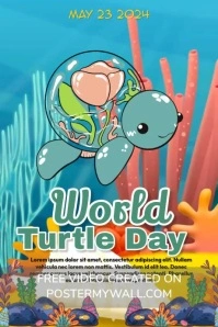 Blue Joyful Blue Joyful National Turtle Celeb Póster template