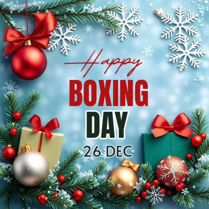 Copy of Blue Joyful Boxing Day Flyer Design Template Album Cover ...
