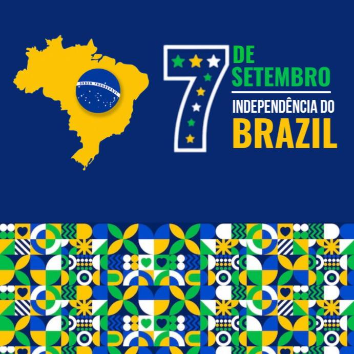 Blue Joyful Brazil Independence Day 2025 Instagram Post Template ...