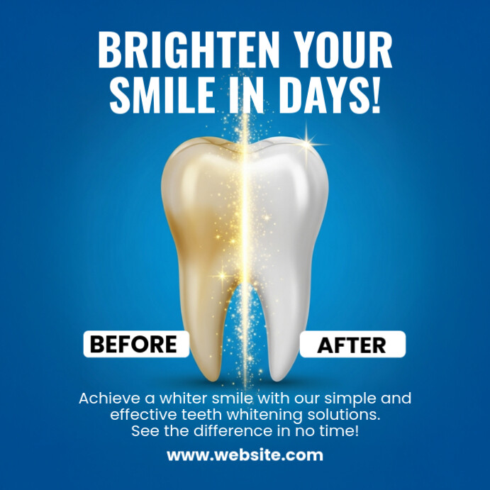 Blue Joyful Bright Your Smile Square (1:1) template