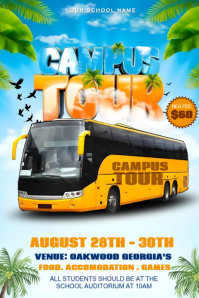 Blue Joyful Campus Tour Pinterest Graphic template