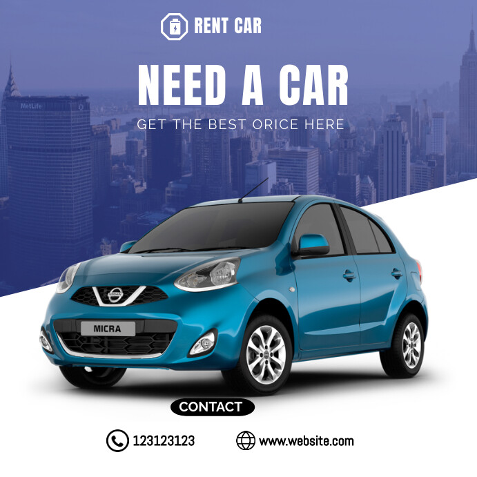 Blue Joyful Car Post Instagram Post Template | PosterMyWall