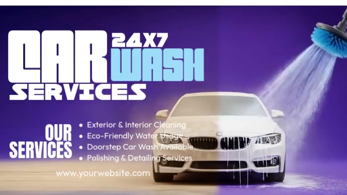 Blue Joyful Car Wash Twitter Post template