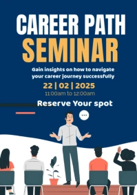 Blue Joyful Career Path Seminar A2 template