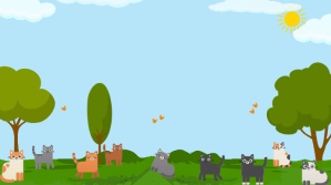Blau Blue Joyful Cats Park Playground Sunny Day  Presentation (16:9) Prezentacja Template