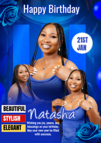 Blue Joyful Celebrating Her Day With Grace And Joy  A6 template