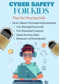 Blue Joyful Child Internet Safety A1 template