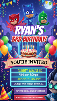 Blue Joyful Children's Birthday Party Instagram Story Instagram-verhaal template