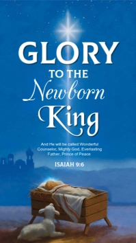 Blue Joyful Christmas Nativity Whatsapp Status template