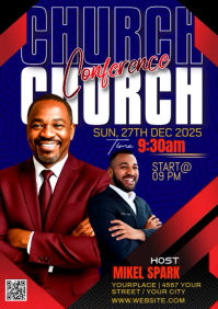 Blue Joyful Church A1 template