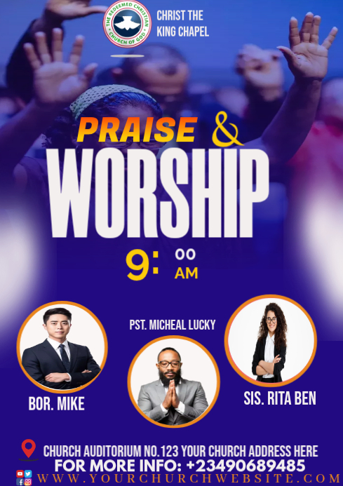Blue Church Event A4 Template | PosterMyWall