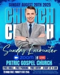Blue Joyful Church Instagram Portrait template