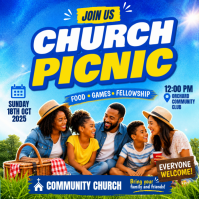 Blue Church Picnic Instagram-opslag Template