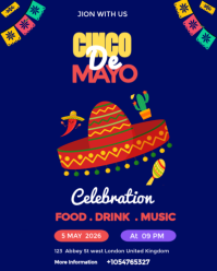 Blue Cinco de Mayo Celebration Instagram Portrait Template
