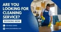 Blue Joyful Cleaning Service Facebook Shared Image template