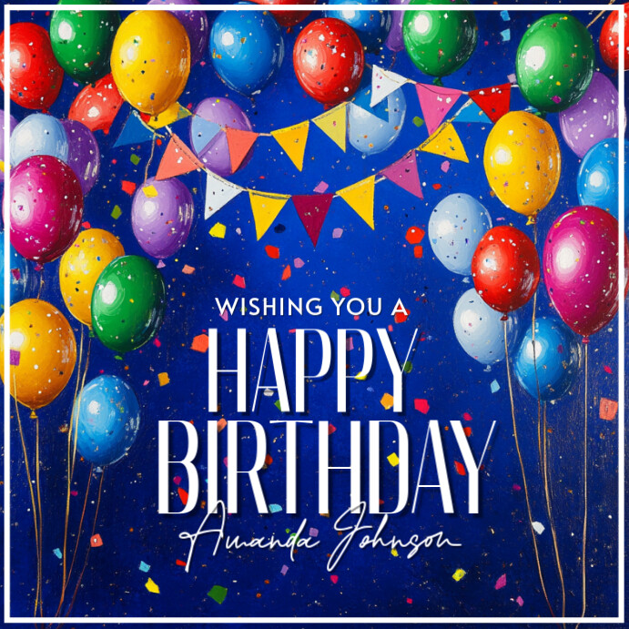 Blue Joyful Colorful With Happy Colors  Instagram Post template