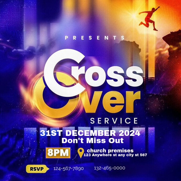 Copy of Blue Joyful Cross Over Service logo | PosterMyWall
