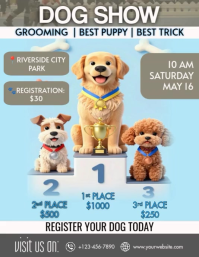 Blue Joyful Dog Show Flyer Video template