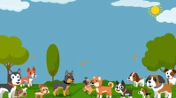 Blue Joyful Dogs Park Playground Sunny Day  Presentation (16:9) template