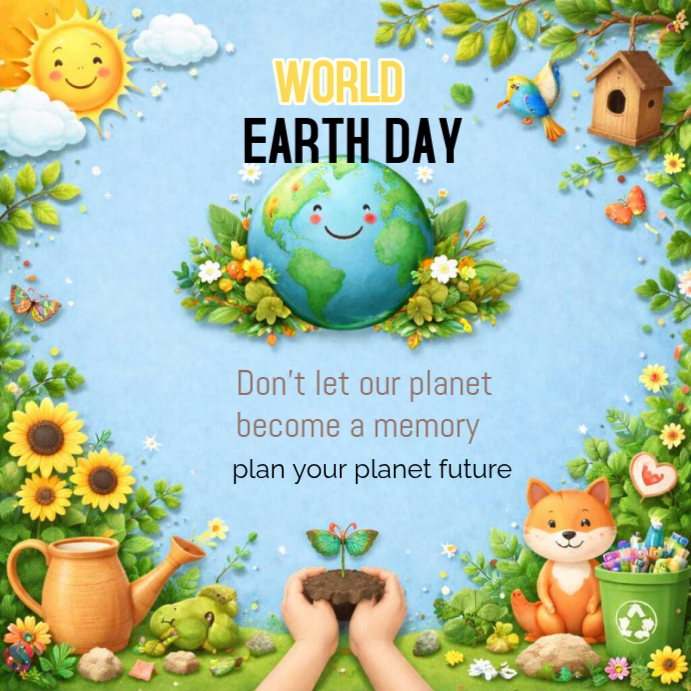 Blue Joyful Earth Day Instagram Post Template | PosterMyWall