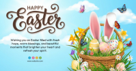 Blue Joyful Easter Celebration Facebook Shared Image template