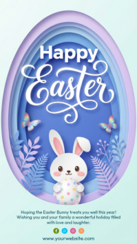 Blue Joyful Easter Celebration Instagram Story template